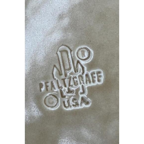 Pfaltzgraff Folk Art 8‑Pc Dinnerware Set Blue Floral Tan USA Stoneware VT - Picture 4 of 11